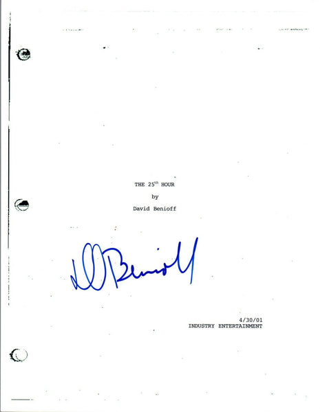 David Benioff Signed Autographed THE 25TH HOUR Full Movie Script COA VD