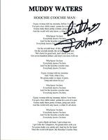 Luther Guitar Junior Johnson Signed Muddy Waters HOOCHIE COOCHIE MAN Lyric Sheet