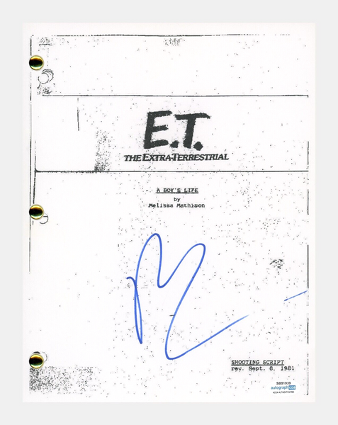 Drew Barrymore Signed Autograph E.T. the Extra-Terrestrial Movie Script ACOA COA