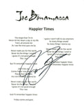 Joe Bonamassa Signed Autographed HAPPIER TIMES Song Lyric Sheet COA