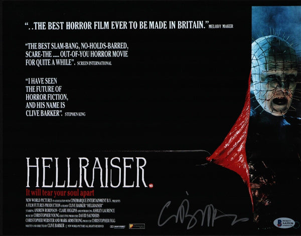 Clive Barker Signed Autograph 11x14 Photo Poster Hellraiser Horror Beckett COA