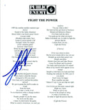 DJ LORD Signed Autographed FIGHT THE POWER Lyric Sheet PUBLIC ENEMY COA