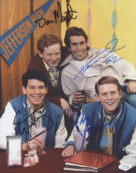 Happy Days Cast Signed Autographed 11x14 Photo Ron Howard Winkler x4 ACOA COA