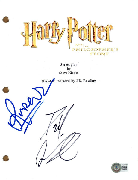 Daniel Radcliffe Rupert Grint Signed Harry Potter Philosopher's Stone Script BAS