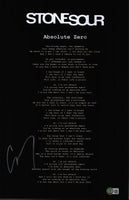 Corey Taylor Signed Stone Sour Absolute Zero Lyrics 11x17 Poster Beckett COA