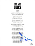 John Rzeznik Signed Autographed Goo Goo Dolls IRIS Lyric Sheet ACOA COA