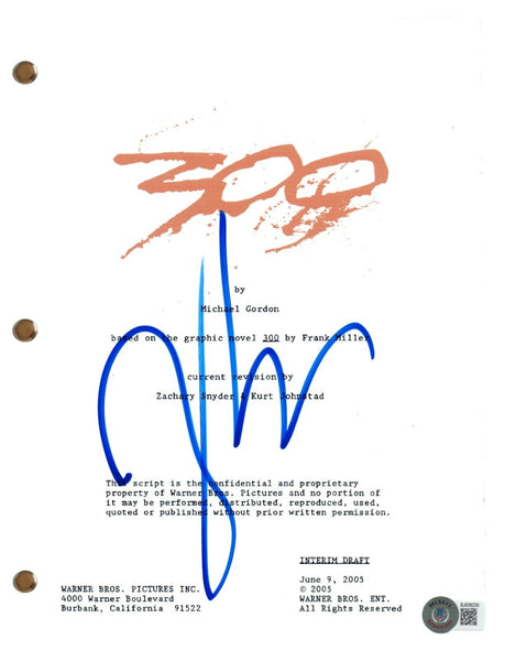 Zack Snyder Signed Autograph 300 Full Movie Script Screenplay Beckett COA