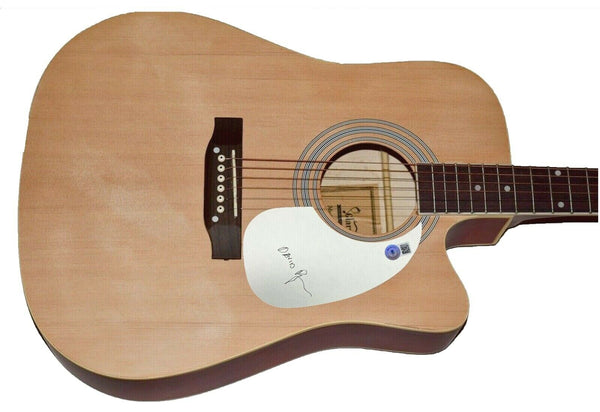 David Byrne The Talking Heads Signed Autographed Acoustic Guitar Beckett COA