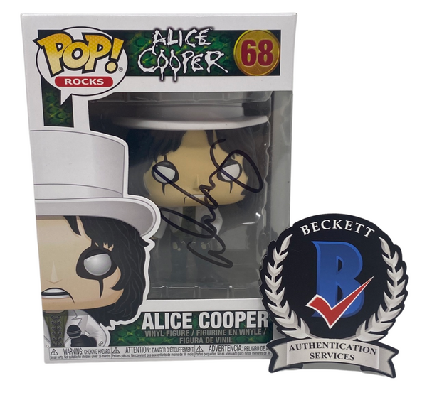 Alice Cooper Signed Autographed Funko Pop Rocks #68 Figure Beckett COA