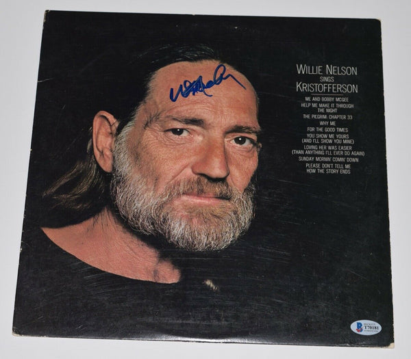 Willie Nelson Signed Autographed SINGS KRISTOFFERSON Record Album Beckett COA