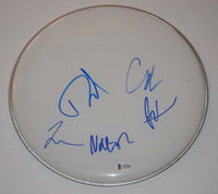 Foo Fighters Full Band Signed Autograph Drumhead Dave Grohl + 4 Beckett BAS COA