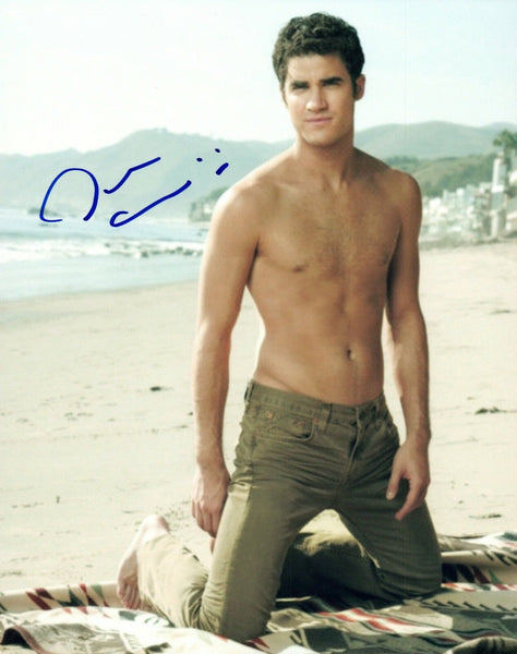 Darren Criss Signed Autograph 8x10 Photo GLEE Hot Sexy Actor Shirtless Pose COA