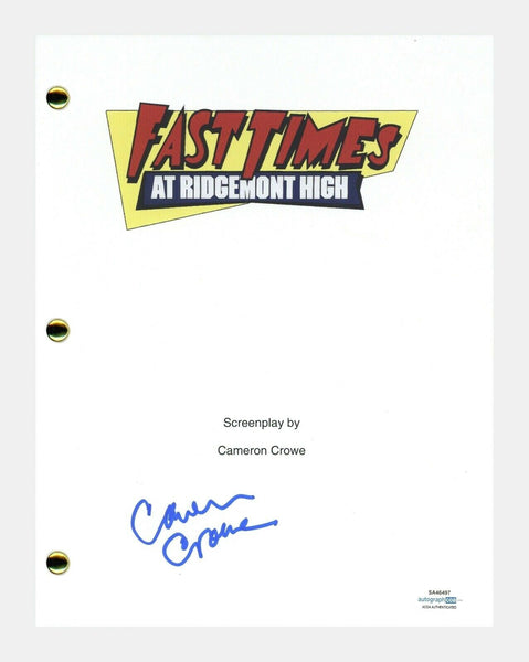 Cameron Crowe Signed Fast Times at Ridgemont High Movie Script ACOA COA