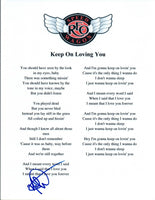 Neal Doughty Signed Autographed REO Speedwagon "Keep On Loving You" Lyric Sheet