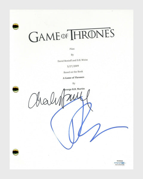 Jerome Flynn & Charles Dance Signed Game of Thrones Pilot Script ACOA COA