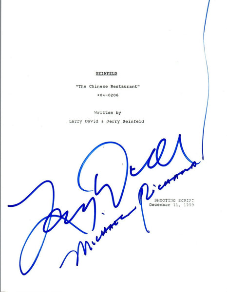 Larry David & Michael Richards Signed SEINFELD The Chinese Restaurant Script VD
