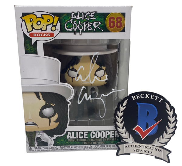 Alice Cooper Signed Autographed Funko Pop Rocks #68 Figure Beckett COA