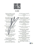 John Rzeznik Johnny Signed Autograph Goo Goo Dolls SLIDE Lyric Sheet Beckett COA