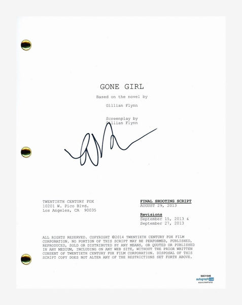 Emily Ratajkowski Signed Autographed Gone Girl Movie Script Screenplay ACOA COA