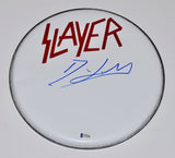 Dave Lombardo Signed Autographed 12" Drumhead SLAYER Drummer Beckett BAS COA
