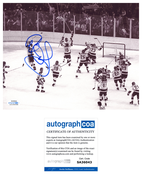 Al Michaels Signed Autographed 8x10 Photo 1980 Team USA Miracle On Ice ACOA COA