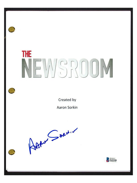 Aaron Sorkin Signed Autographed The Newsroom Pilot Episode Script Beckett COA