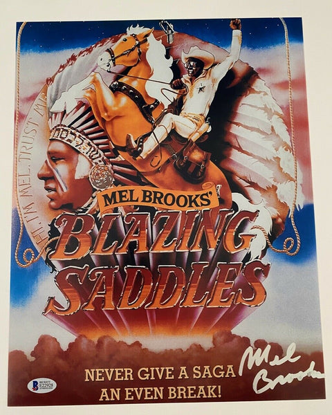 Mel Brooks Signed Autographed 11x14 Photo BLAZING SADDLES BAS Beckett COA