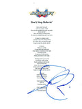Jonathan Cain Signed Autograph Journey Don't Stop Believin' Lyric Sheet COA