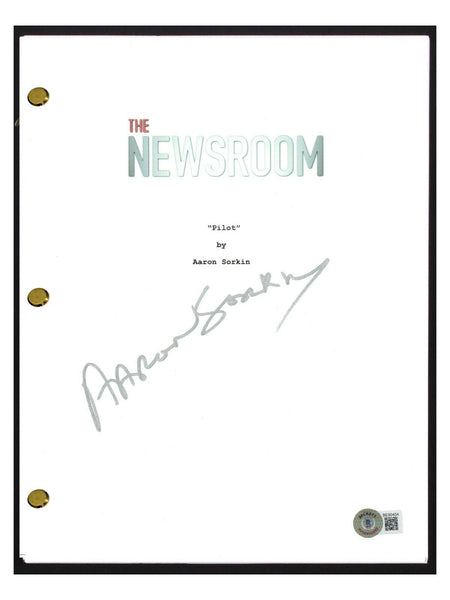 Aaron Sorkin Signed Autographed The Newsroom Pilot Script Screenplay Beckett COA