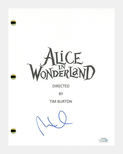 Mia Wasikowska Signed Autographed ALICE IN WONDERLAND Movie Script ACOA COA