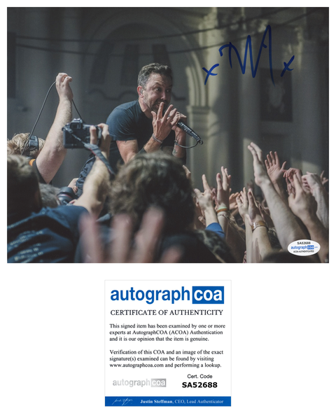 Tim McIlrath Signed Autographed 8x10 Photo Rise Against ACOA COA