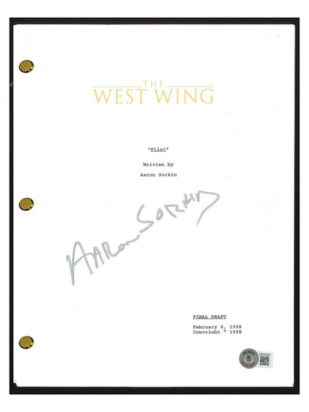 Aaron Sorkin Signed Autograph The West Wing Pilot Script Screenplay Beckett COA