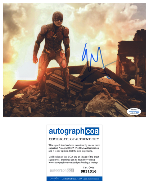 Ezra Miller Signed Autographed 8x10 Photo The Flash Justice League ACOA COA