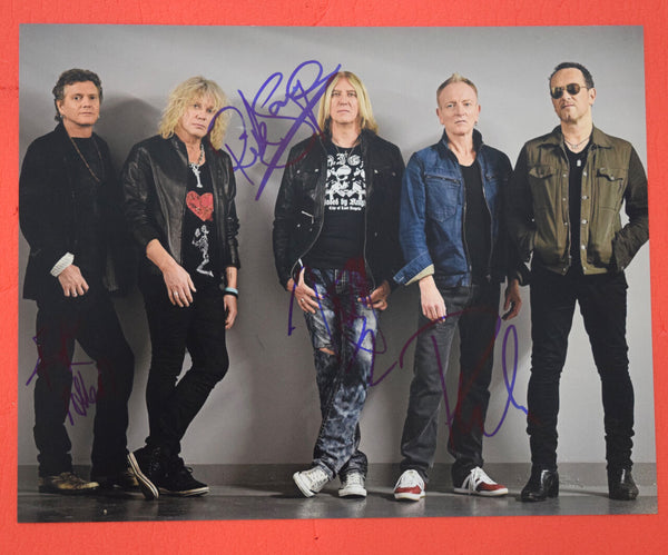 Def Leppard Signed Autographed 11x14 Photo Joe Elliott Rick Allen Savage Collen