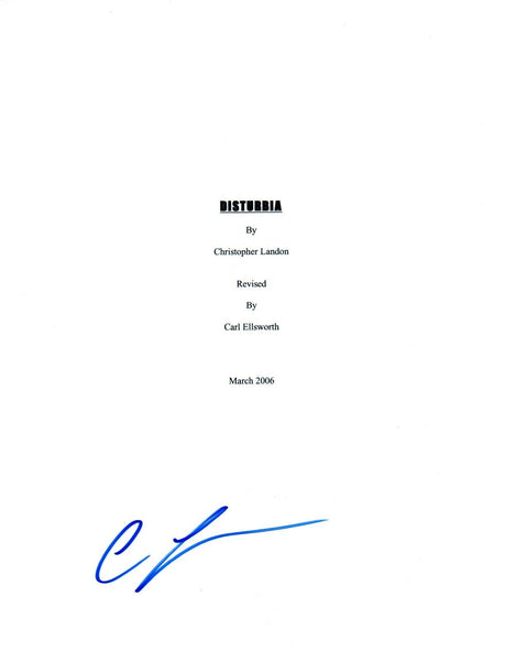 Christopher Landon Signed Autographed Disturbia Movie Script Director COA