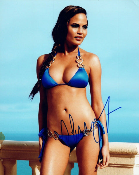 Chrissy Teigen Signed Autographed 8x10 Photo Hot Sexy SI Swimsuit Model COA VD