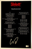 Corey Taylor Signed Slipknot Psychosocial 11x17 Lyrics Poster Photo Beckett COA