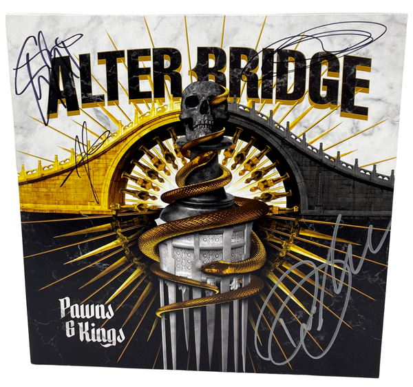 Alter Bridge Signed Autograph Pawns & Kings Vinyl Record Yellow LP Tremonti ACOA