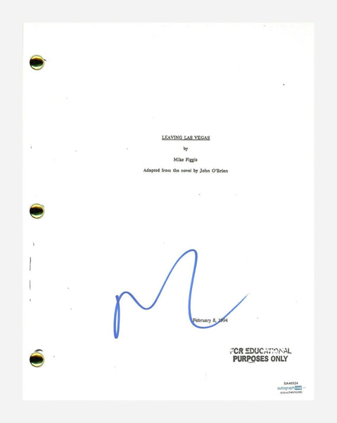 Nicolas Cage Signed Autographed Leaving Las Vegas Script Screenplay ACOA COA
