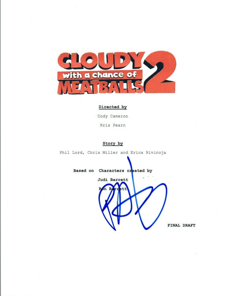 Phil Lord Signed Autograph CLOUDY WITH A CHANCE OF MEATBALLS 2 Script COA VD