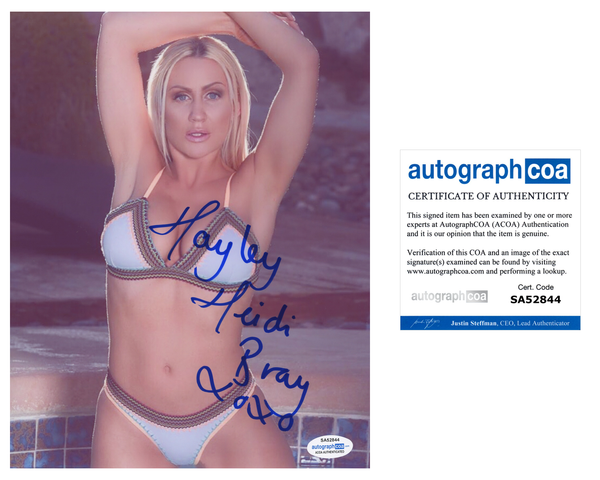 Hayley Heidi Bray Signed Autographed 8x10 Photo Sexy Model ACOA COA