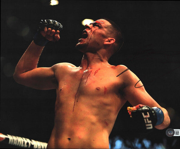 Nate Diaz Signed Autographed 11x14 Photo UFC MMA Fighter Beckett COA