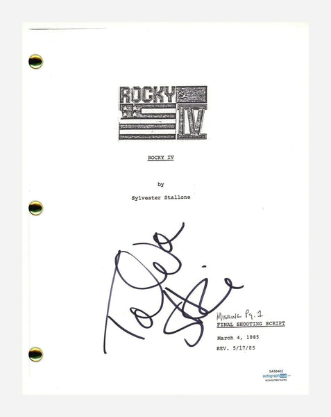 Talia Shire Signed Autograph Rocky IV 4 Movie Script Screenplay Adrian ACOA COA