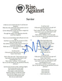 Tim McIlrath Signed Autograph Rise Against SAVIOR Song Lyric Sheet COA