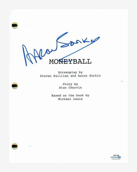 Aaron Sorkin Signed Autographed Moneyball Movie Script Screenplay ACOA COA