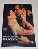 Warren Beatty Annette Bening Signed BUGSY 11X17 Poster Photo BAS Beckett COA