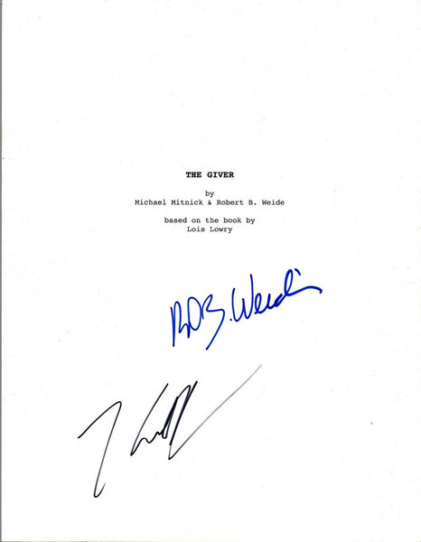 Robert B. Weide & Katie Holmes Signed Autographed THE GIVER Movie Script COA VD