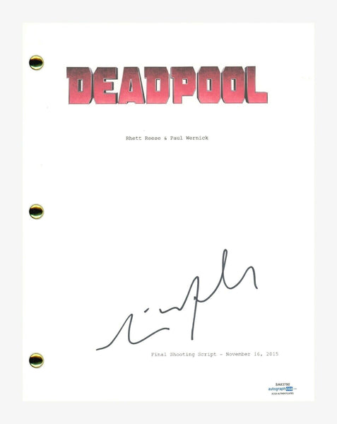 Tim Miller Signed Autographed DEADPOOL Movie Script Screenplay Director ACOA COA