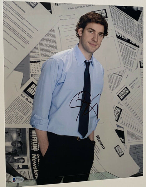 John Krasinski Signed Autograph 11x14 Photo Jim Halpert THE OFFICE Beckett COA