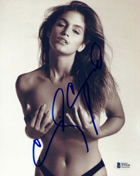 Cindy Crawford Signed Autograph 8x10 Photo Hot Sexy Model Beckett BAS COA